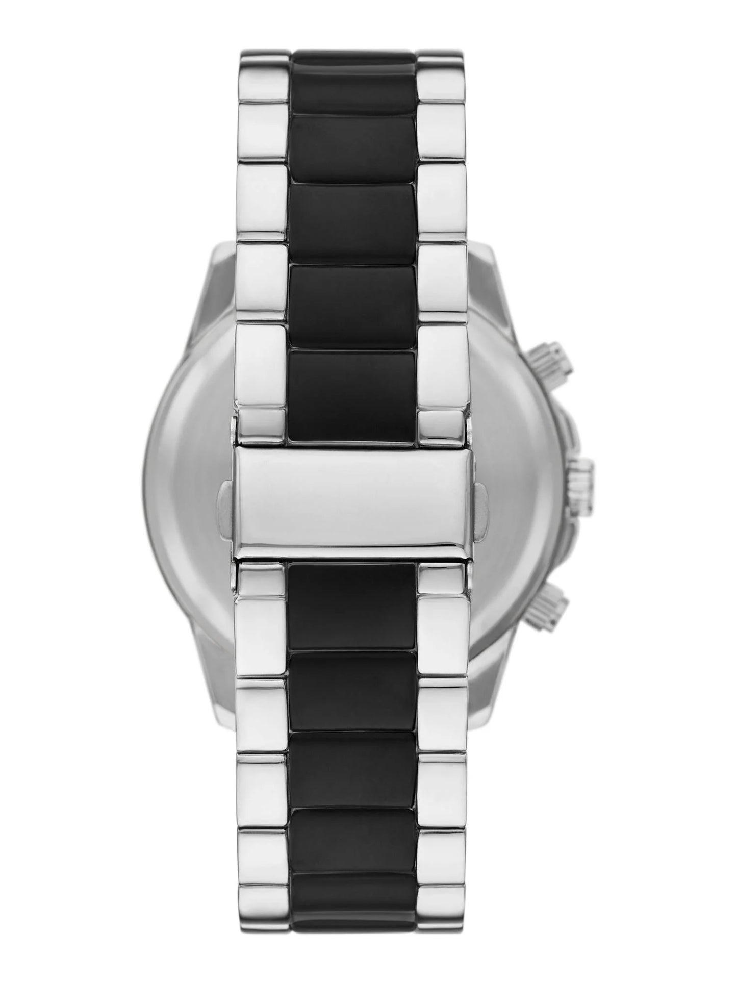 Men'S Watch Gift Set; Two-Tone Silver and Black Bracelet Watch, Black Dial with Silver Tone Card Case and Silver Tone Textured Bracelet (FMDAL1215)