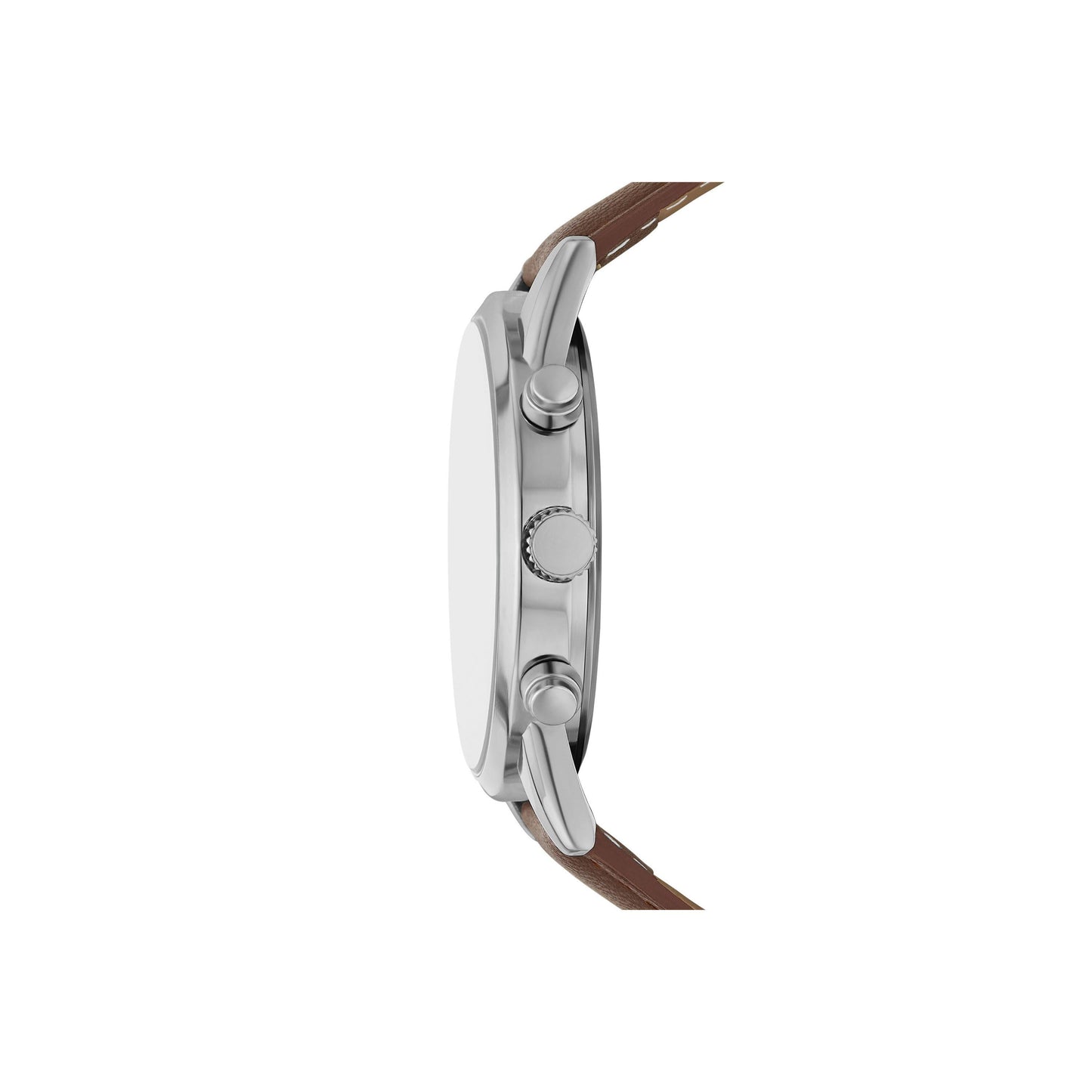 Men'S Watch Gift Set; Silver Tone round Case, Silver White Sunray Dial, Brown Faux Leather Strap with Faux Leather Card Case and Bracelets (FMDAL1210)