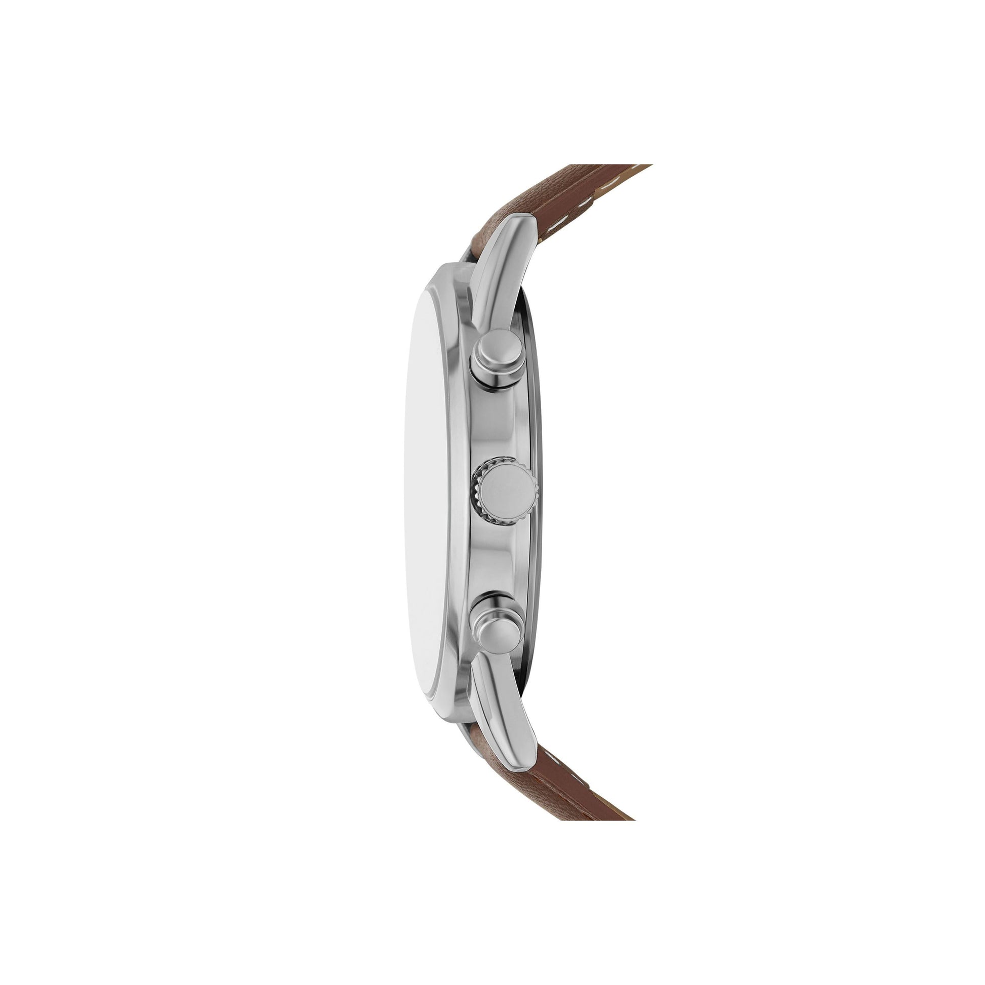 Men'S Watch Gift Set; Silver Tone round Case, Silver White Sunray Dial, Brown Faux Leather Strap with Faux Leather Card Case and Bracelets (FMDAL1210)