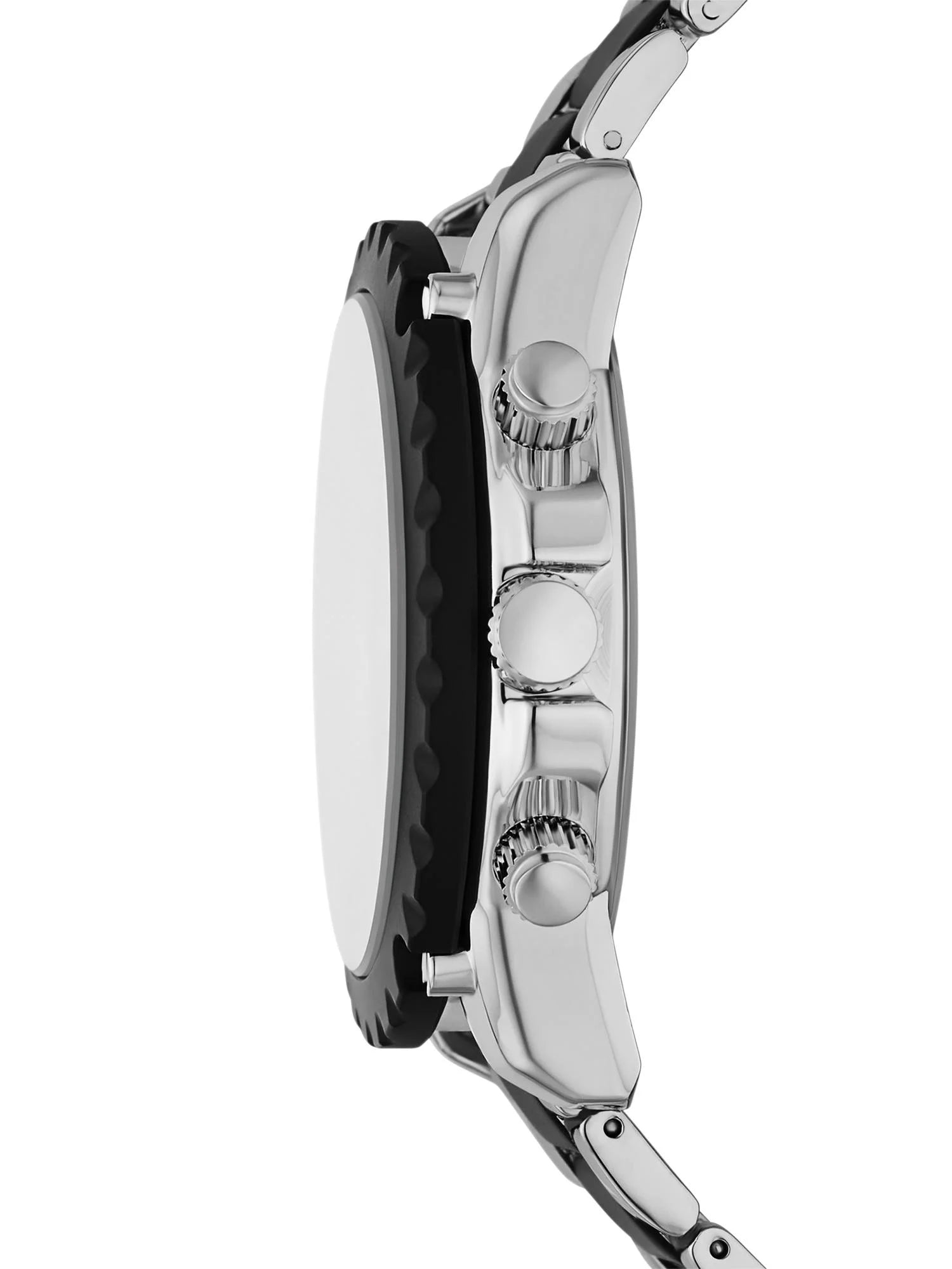 Men'S Watch Gift Set; Two-Tone Silver and Black Bracelet Watch, Black Dial with Silver Tone Card Case and Silver Tone Textured Bracelet (FMDAL1215)